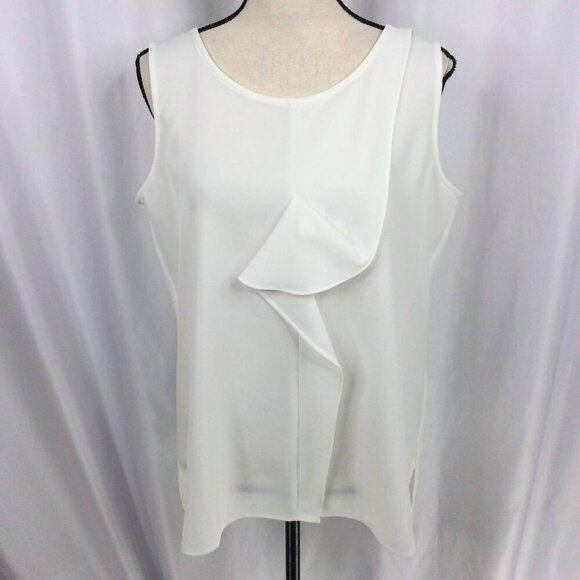 Tommy Hilfiger Tops - Tommy Hilfiger Women's Tank Top Size Large White Ruffle Layered